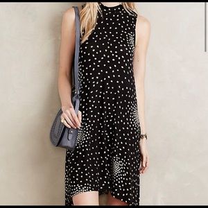 Anthropologie Maeve Lilt Swing Dress Black Dot